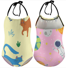 Charger l'image dans la galerie, Bikini maillot de bain une pièce fille NT017 personnalisé avec texte motif photo (conception multi-images)