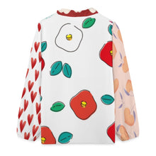 Charger l'image dans la galerie, Blouse manches longues avec décolleté V à volants passepoil pour femme A1S personnalisée avec prénom motif texte (conception multi-images)