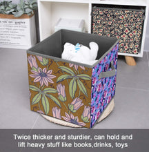 Charger l'image dans la galerie, Boîte de rangement pliable pour la maison organiseur personnalisée avec prénom motif texte (conception multi-images)