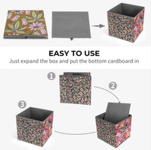 Charger l'image dans la galerie, Boîte de rangement pliable pour la maison organiseur personnalisée avec prénom motif texte (conception multi-images)