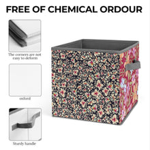 Charger l'image dans la galerie, Boîte de rangement pliable pour la maison organiseur personnalisée avec prénom motif texte (conception multi-images)