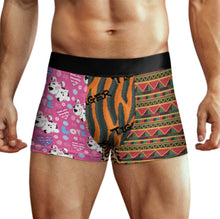 Charger l'image dans la galerie, Boxer homme taille haute et large ceinture élastique SDS025-1 personnalisée avec prénom motif texte (conception multi-images)