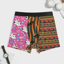 Charger l'image dans la galerie, Boxer homme taille haute et large ceinture élastique SDS025-1 personnalisée avec prénom motif texte (conception multi-images)