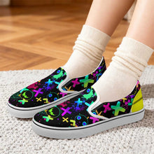 Charger l'image dans la galerie, Chaussures en toile unisexes basses style voile personnalisé avec photo texte prénom