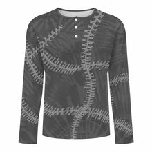 Charger l'image dans la galerie, Chemise Henley pour homme A37L chemise à manches longues col rond avec patte de boutonnage personnalisé avec photo texte prénom (conception une image)