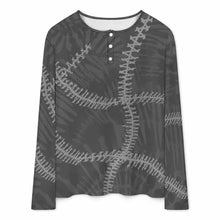 Charger l'image dans la galerie, Chemise Henley pour homme A37L chemise à manches longues col rond avec patte de boutonnage personnalisé avec photo texte prénom (conception une image)