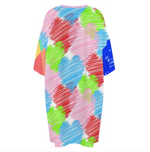 Charger l'image dans la galerie, Chemise de nuit ample à manches courtes pour femme grande taille LM475 personnalisée avec prénom motif texte (conception multi-images)