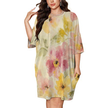 Charger l'image dans la galerie, Chemise de nuit ample grande taille en soie glacée pour femme manches courtes LM475 personnalisé avec photo texte prénom (conception une image)