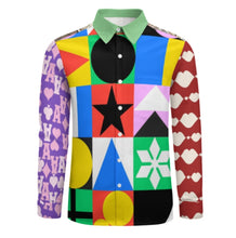 Charger l'image dans la galerie, Chemise décontractée à manches longues pour homme en imitation lin personnalisée avec prénom motif texte (conception multi-images)