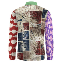 Charger l'image dans la galerie, Chemise décontractée à manches longues pour homme en imitation lin personnalisée avec prénom motif texte (conception multi-images)