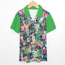 Charger l'image dans la galerie, Chemise enfant à manches courtes en pur coton avec col cubain SDS012 personnalisée avec prénom motif texte