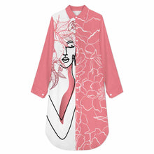 Charger l'image dans la galerie, Chemise longue décontractée pour femme B43S personnalisé avec photo texte prénom (conception une image)