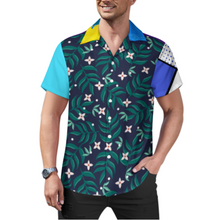 Charger l'image dans la galerie, Chemise à manches courtes pour homme AY006 avec col cubain personnalisée avec prénom motif texte (conception multi-images)