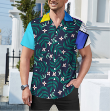 Charger l'image dans la galerie, Chemise à manches courtes pour homme AY006 avec col cubain personnalisée avec prénom motif texte (conception multi-images)
