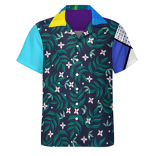 Charger l'image dans la galerie, Chemise à manches courtes pour homme AY006 avec col cubain personnalisée avec prénom motif texte (conception multi-images)