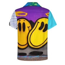 Charger l'image dans la galerie, Chemise à manches courtes pour homme AY006 avec col cubain personnalisée avec prénom motif texte (conception multi-images)