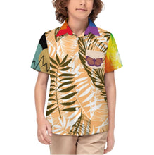 Charger l'image dans la galerie, Chemise boutonnée à manches courtes pour garçons de 2 à 16 ans personnalisée avec prénom motif texte (conception multi-images)