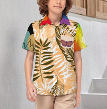 Charger l'image dans la galerie, Chemise boutonnée à manches courtes pour garçons de 2 à 16 ans personnalisée avec prénom motif texte (conception multi-images)