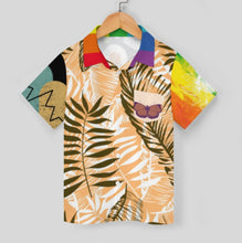 Charger l'image dans la galerie, Chemise boutonnée à manches courtes pour garçons de 2 à 16 ans personnalisée avec prénom motif texte (conception multi-images)