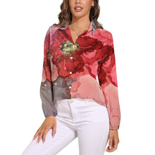 Charger l'image dans la galerie, Chemise chemisier blouse femme à manches longues Vintage HS personnalisé avec photo image logo motif texte (impression des multi-images)