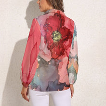 Charger l'image dans la galerie, Chemise chemisier blouse femme à manches longues Vintage HS personnalisé avec photo image logo motif texte (impression des multi-images)