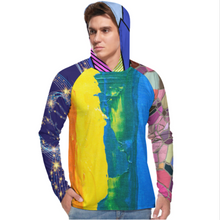 Charger l'image dans la galerie, Chemise de protection UV pour hommes à manches longues chemise de protection solaire à séchage rapide avec chapeau de soleil NZ145 personnalisé avec texte de motif photo (conception multi-images)