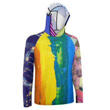 Charger l'image dans la galerie, Chemise de protection UV pour hommes à manches longues chemise de protection solaire à séchage rapide avec chapeau de soleil NZ145 personnalisé avec texte de motif photo (conception multi-images)