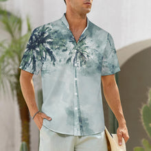 Charger l'image dans la galerie, Chemise homme boutonnée à manches courtes et col montant coupe classique LM058 avec poche personnalisée avec prénom motif texte