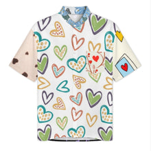 Charger l'image dans la galerie, Chemise homme col montant manches courtes avec poche LM058 personnalisée avec prénom motif texte (conception multi-images)