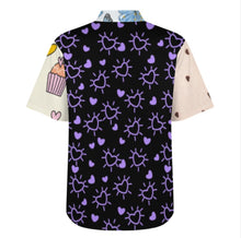 Charger l'image dans la galerie, Chemise homme col montant manches courtes avec poche LM058 personnalisée avec prénom motif texte (conception multi-images)