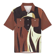 Charger l'image dans la galerie, Chemise homme manches courtes LM056 avec revers et double poches à rabat personnalisée avec prénom motif texte (conception multi-images)