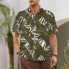 Charger l'image dans la galerie, Chemise homme revers manches courtes LM056 avec double poches à rabat personnalisé avec photo texte prénom