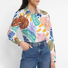 Charger l'image dans la galerie, Chemise blouse manches longues femme imprimée personnalisée avec photo texte motif (conception une image)