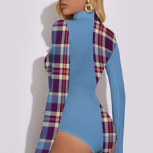 Charger l'image dans la galerie, Combinaison body stringbody maillot en col montant à manches longues femme NZ056 personnalisé avec photo logo motif texte (impression des multi-images)