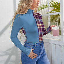 Charger l'image dans la galerie, Combinaison body stringbody maillot en col montant à manches longues femme NZ056 personnalisé avec photo logo motif texte (impression des multi-images)