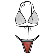 Charger l'image dans la galerie, Ensemble 2 pièces maillot de bain élégant bikini triangle push-up femme J195D57 personnalisé avec photo logo texte (conception multi-images)