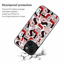 Charger l'image dans la galerie, Coque de protection en cuir TPU pour iPhone 15 Plus Pro Max avec fente pour carte fonction support étui pliable personnalisé avec photo texte prénom