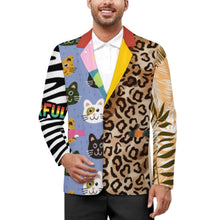 Charger l'image dans la galerie, Costume homme 2 boutons LTM100852 personnalisée avec prénom motif texte (conception multi-images)