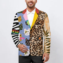 Charger l'image dans la galerie, Costume homme 2 boutons LTM100852 personnalisée avec prénom motif texte (conception multi-images)