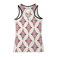 Charger l'image dans la galerie, Débardeur femme TXLD découpe dos rayures horizontales gilet ajouré BS personnalisé avec photo texte prénom