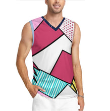 Charger l'image dans la galerie, Débardeur de basket homme maillot TK col V personnalisée avec prénom motif texte (conception multi-images)