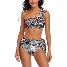 Charger l'image dans la galerie, Ensemble bikini bustier BK2119 pour femme en forme d'épaule unique personnalisée avec prénom motif texte (conception multi-images)