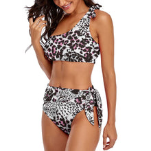 Charger l'image dans la galerie, Ensemble bikini bustier BK2119 pour femme en forme d'épaule unique personnalisée avec prénom motif texte (conception multi-images)