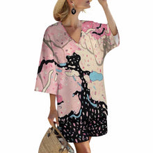 Charger l'image dans la galerie, Ensemble chemise à manches chauve-souris et short à taille élastique pour femme YKL07 personnalisé avec photo texte prénom (conception une image)