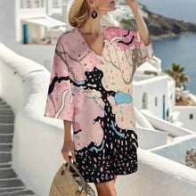 Charger l'image dans la galerie, Ensemble chemise à manches chauve-souris et short à taille élastique pour femme YKL07 personnalisé avec photo texte prénom (conception une image)