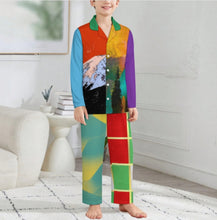 Charger l'image dans la galerie, Ensemble de pyjama à manches longues LM125 pour enfants personnalisée avec prénom motif texte (conception multi-images)