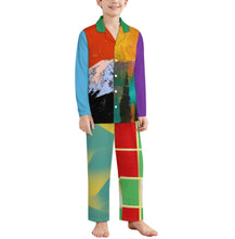Charger l'image dans la galerie, Ensemble de pyjama à manches longues LM125 pour enfants personnalisée avec prénom motif texte (conception multi-images)