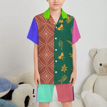 Charger l'image dans la galerie, Ensemble de pyjama décontracté à manches courtes pour enfants LM131 personnalisée avec prénom motif texte (conception multi-images)