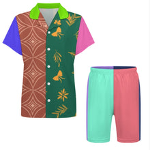 Charger l'image dans la galerie, Ensemble de pyjama décontracté à manches courtes pour enfants LM131 personnalisée avec prénom motif texte (conception multi-images)