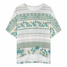 Charger l'image dans la galerie, Ensemble femme composé d'une chemise à col rond et manches chauve-souris et d'un pantalon large à taille élastique (YKL04) personnalisé avec photo texte prénom (conception une image)